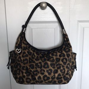 Brighton Jillian leopard handbag, leather & nylon